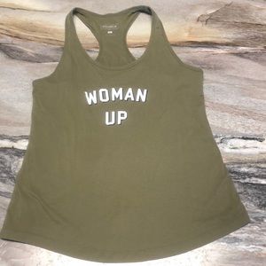 Muscle Box “Woman Up” racerback tank XXL